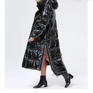 ♥️ NWT Oversized Waterproof Wet Shiny Irridiscent Dawn Puffer Long. M